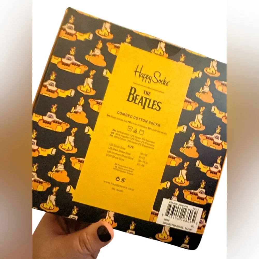 NWT Happy Socks The Beatles Limited Edition 50th anniversary cotton 3 pack socks